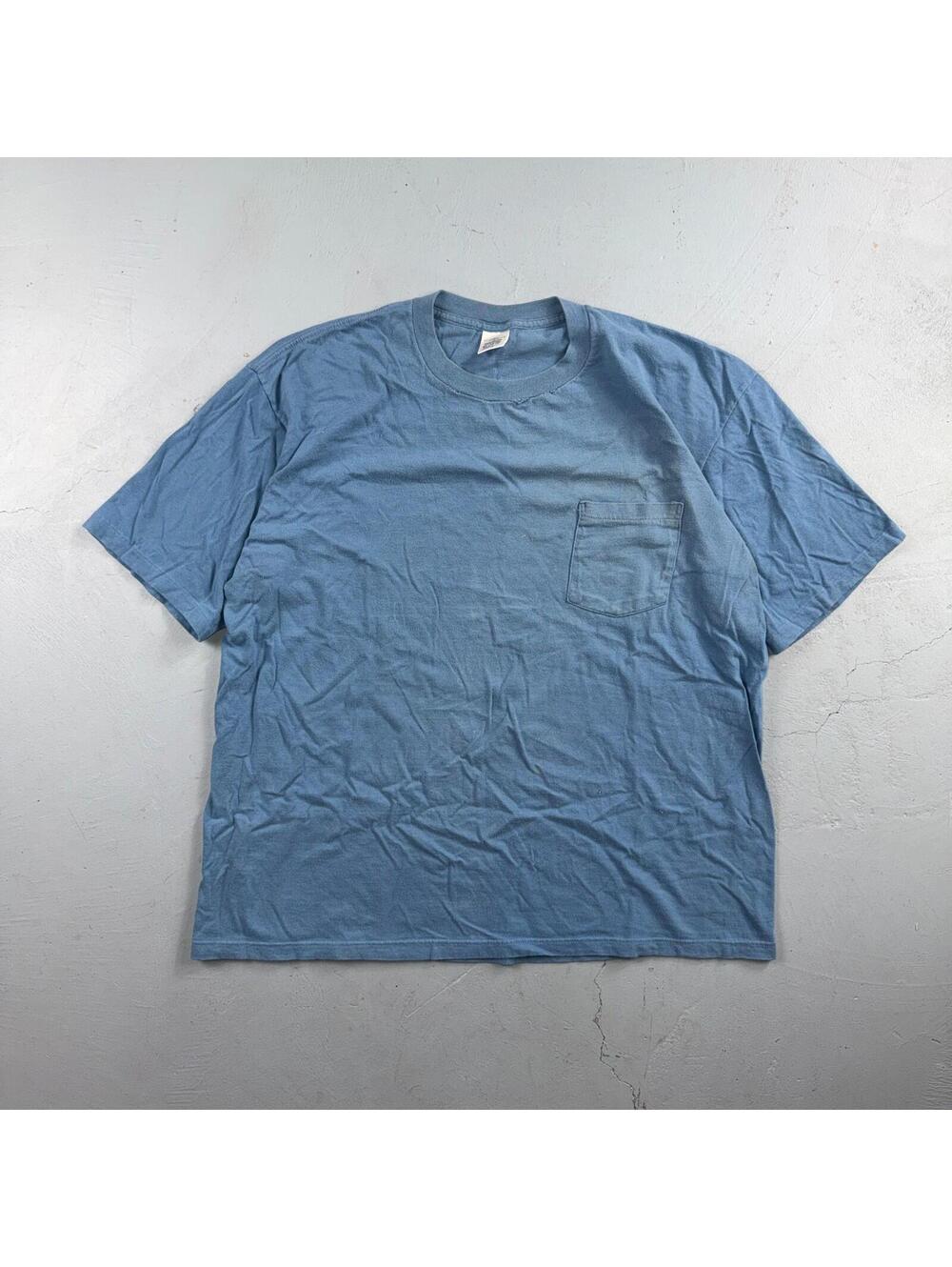 VTG USA 90s Towncraft Penney Oversized Polo T Shirt Size XL Blue Single Stitch